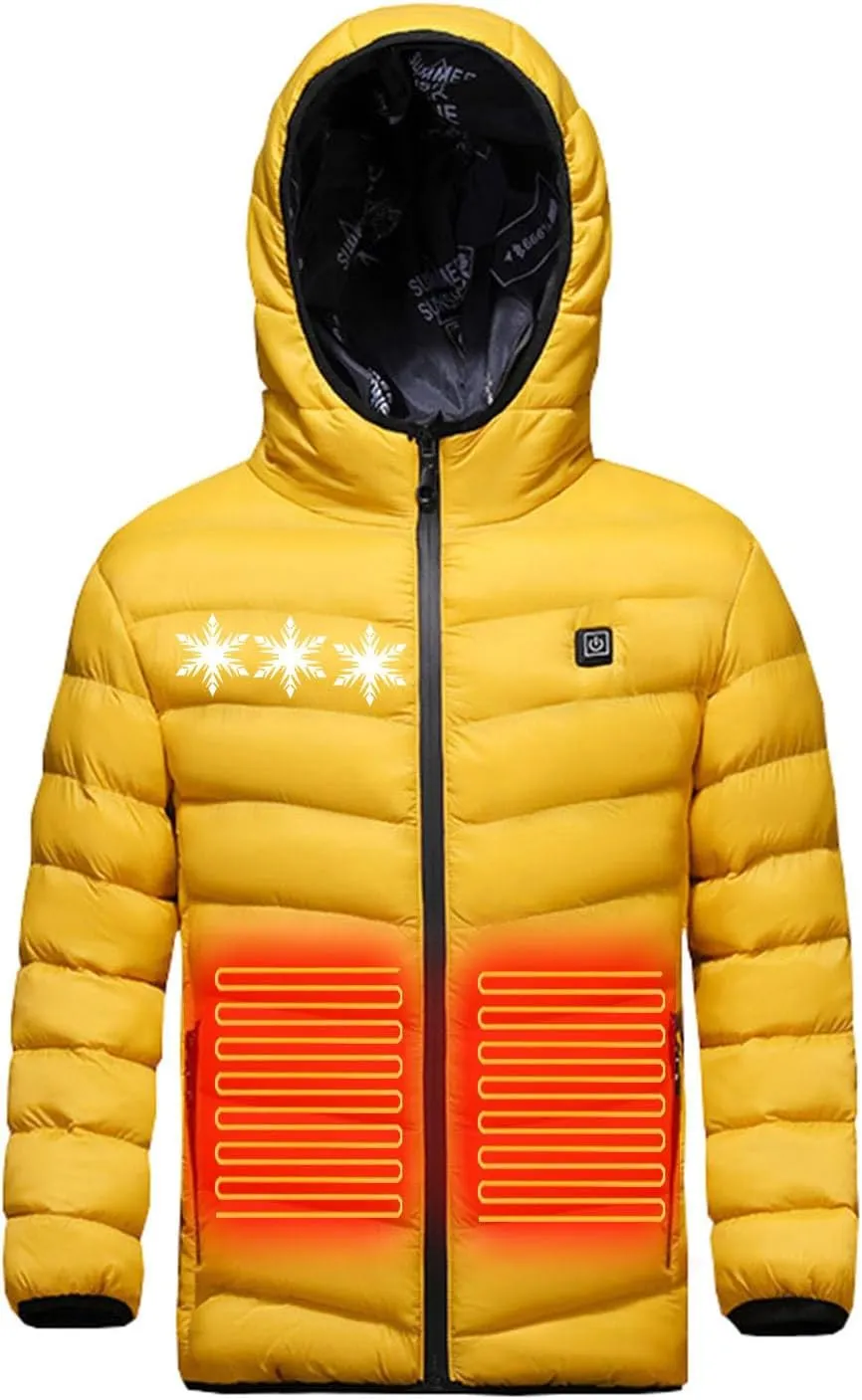 2023 Upgraded Heated Jacket for Boys Girls, Child Electric Heating Jackets Waterproof Windproof Heated Coat Outerwear