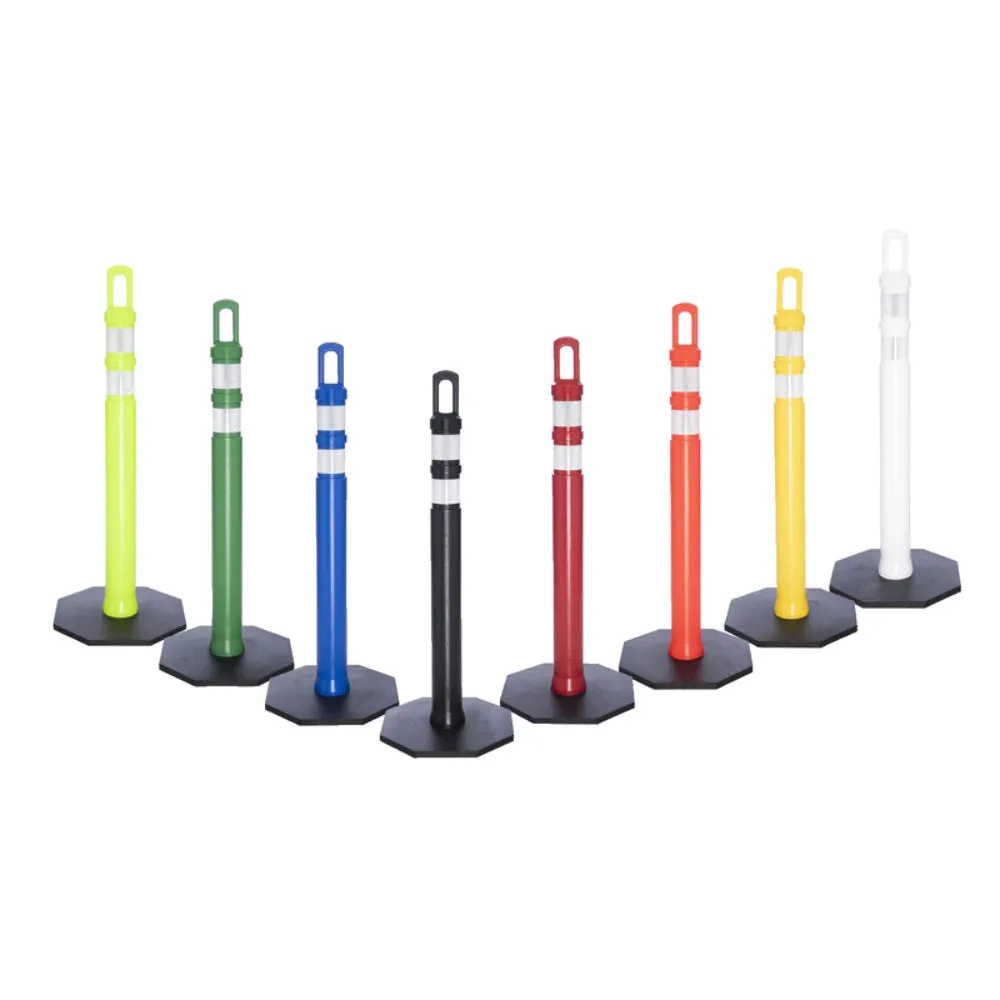 42" JBC Safety Arch Top Traffic Delineator Post Kit - Blue Post   12 LBS Base