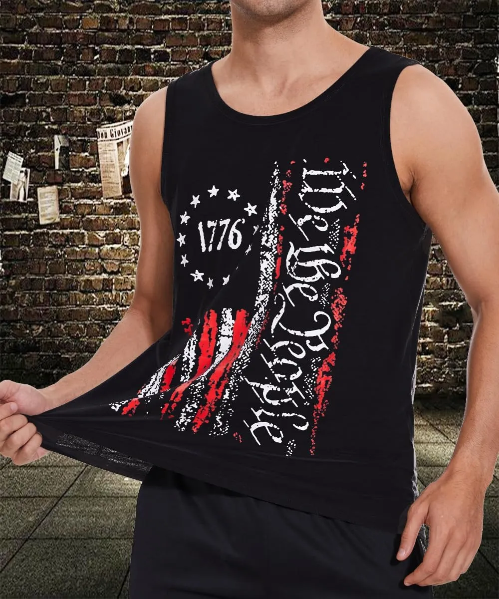 4th of July Shirts for Men American Flag Tank Top 1776 Patriotic T-Shirts Sleeveless Mens Gym Workout Graphic USA Flag Top