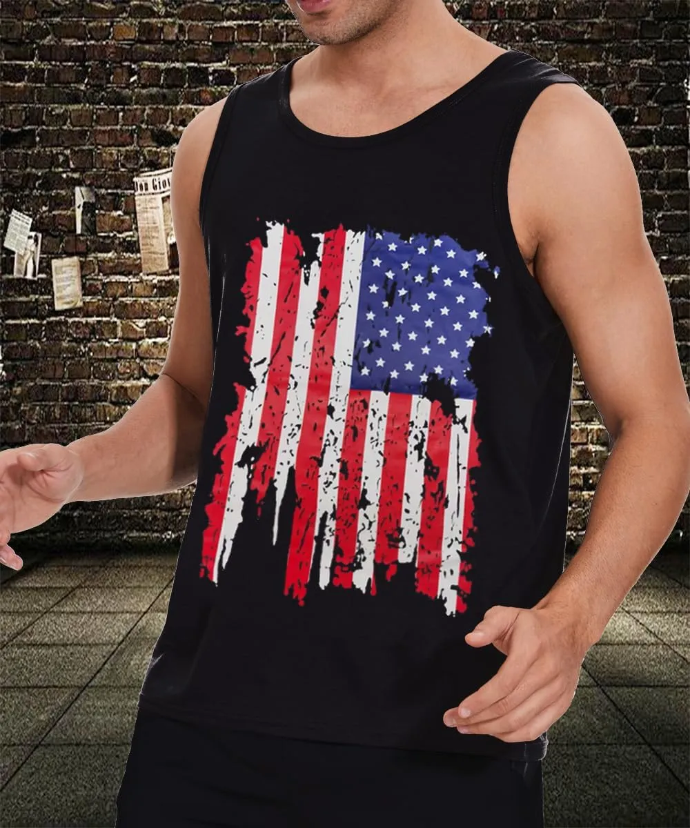 4th of July Shirts for Men American Flag Tank Top 1776 Patriotic T-Shirts Sleeveless Mens Gym Workout Graphic USA Flag Top