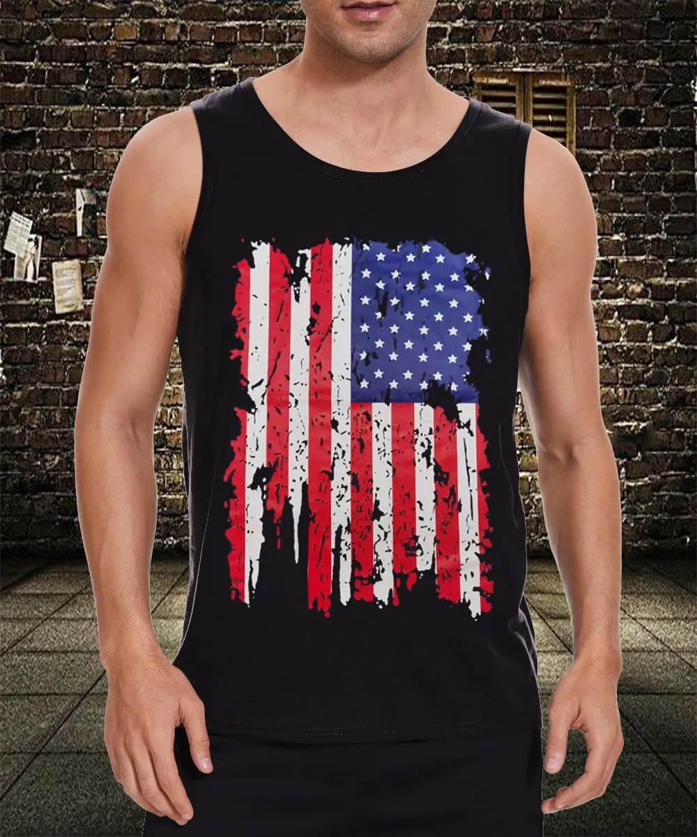 4th of July Shirts for Men American Flag Tank Top 1776 Patriotic T-Shirts Sleeveless Mens Gym Workout Graphic USA Flag Top