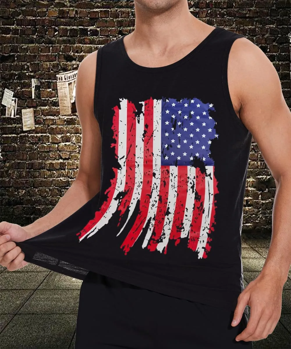 4th of July Shirts for Men American Flag Tank Top 1776 Patriotic T-Shirts Sleeveless Mens Gym Workout Graphic USA Flag Top