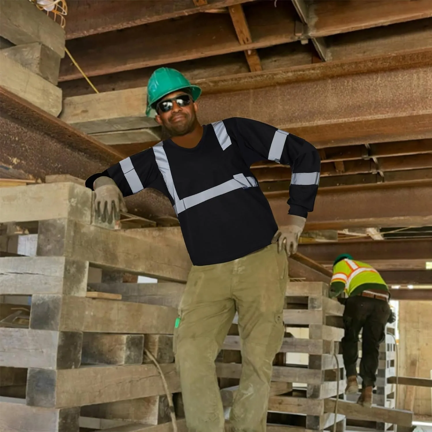 A-SAFETY Safety Shirt,High Visibility Work T Shirt Long Short Sleeve Class 3 (XS-6XL)