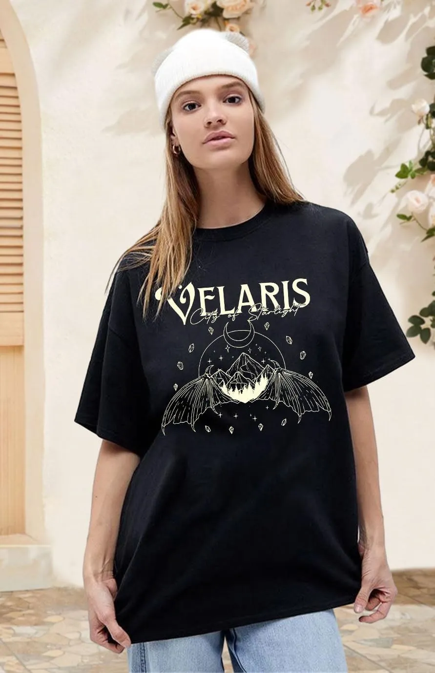 Acotar Velaris Shirt Women Oversized Bat Boys T-Shirt City of Starlight Graphic Tee Bat Bookish Book Lover Tops