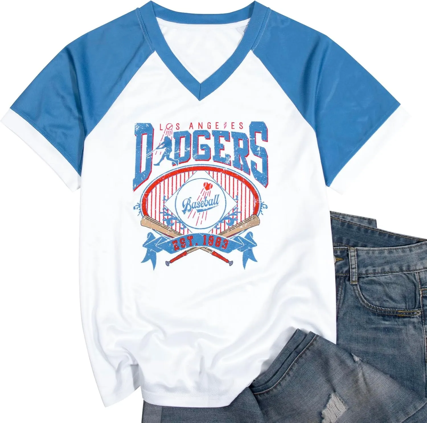 Baseball Shirts for Women Oversized Game Day Baseball Fan Shirt Baseball Mama Casual Short Sleeve Shirt