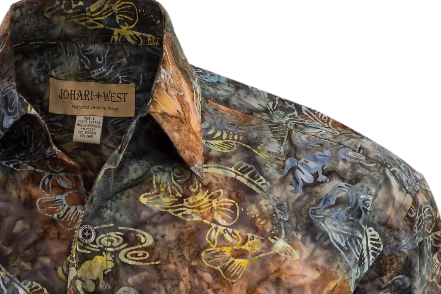 Bass Bend Tropical Hawaiian Batik Shirt