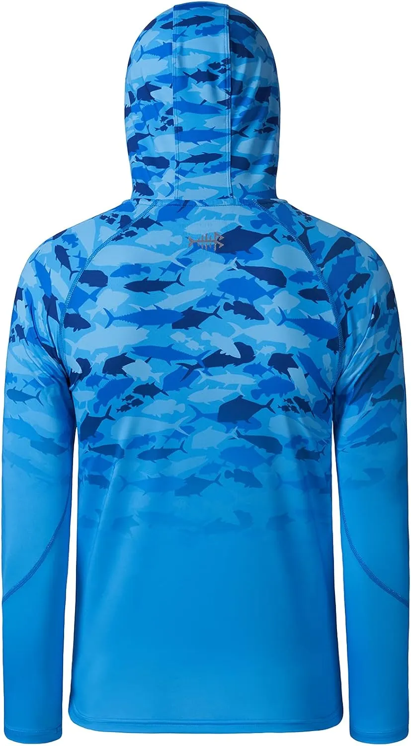 BASSDASH Youth UPF50  Performance T Shirt with Hood Long Sleeve Fishing Hiking Sun Shirt FS03Y