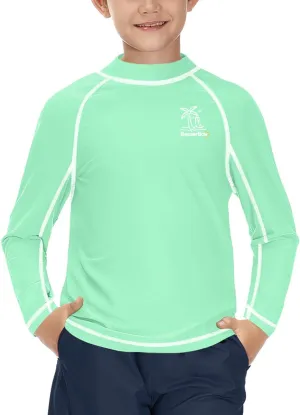 BesserBay Boys Sun Protection Long Sleeve Rash Guard Shirt UPF 50  Rashguard Swim Shir Surfing Shirt 4-14 Year