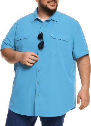 Big and Tall Mens Fishing Shirt UPF 50  Sun Protection Shirt SPF Quick Dry 2XL-6XL