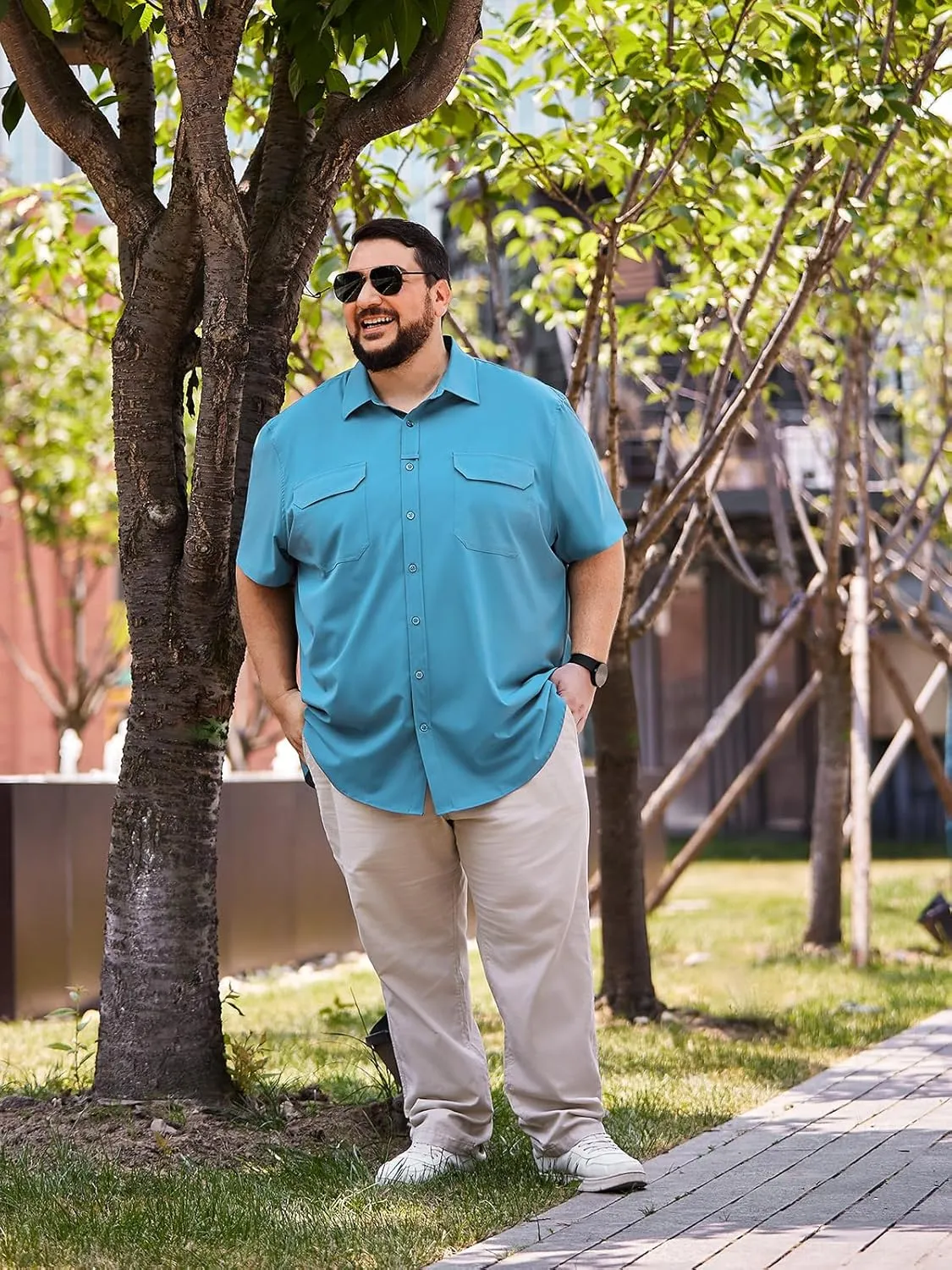 Big and Tall Mens Fishing Shirt UPF 50  Sun Protection Shirt SPF Quick Dry 2XL-6XL