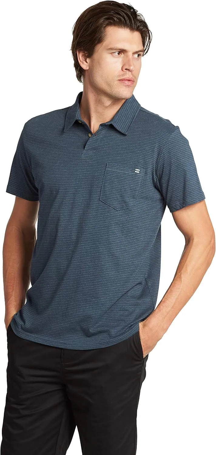 Billabong Men's Polo Short-Sleeve Shirt, Classic Polo Shirt with Button Closure & Check Pocket