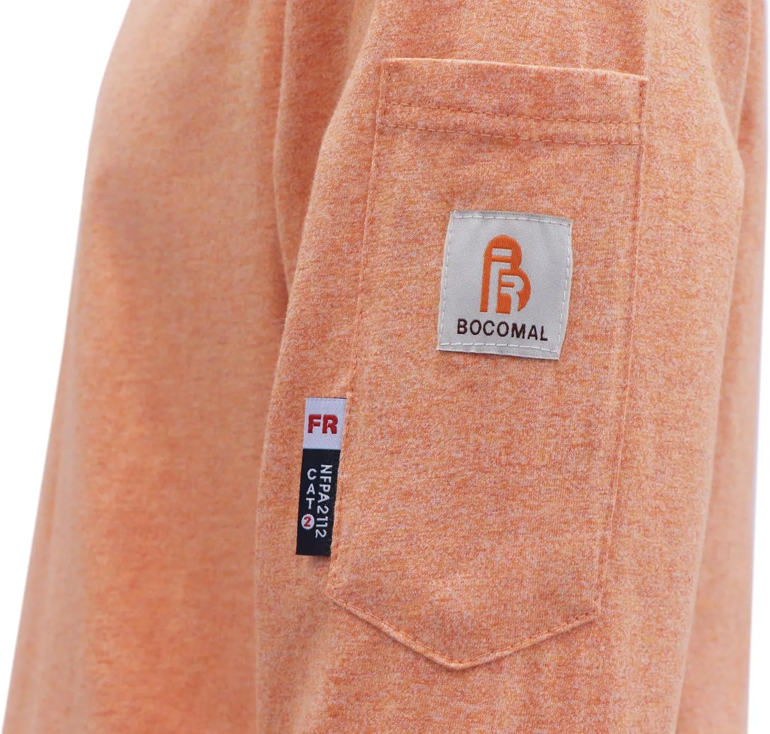 BOCOMAL FR Shirts Heather Series 6oz Flame Resistant T Shirt NFPA2112 CAT2 Fire Retardant Crew Work Shirt