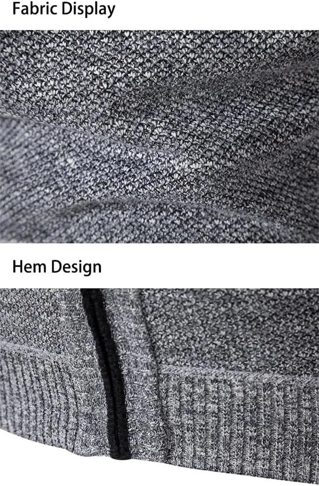 Bollrllr Vest Men's Knitted Sleeveless Sweater Zipper Cardigan Turtleneck Sweater Knitted Vest