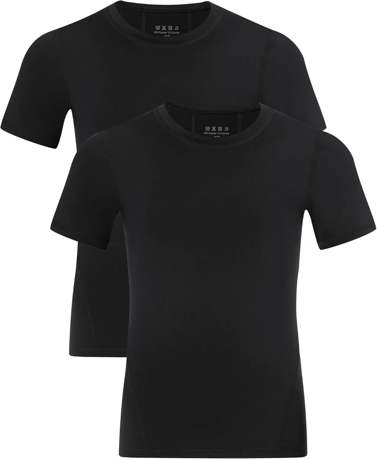 Boys Compression Shirt Short Sleeve Youth Athletic Undershirt Kids Base Layer T-Shirt for Football Basketball