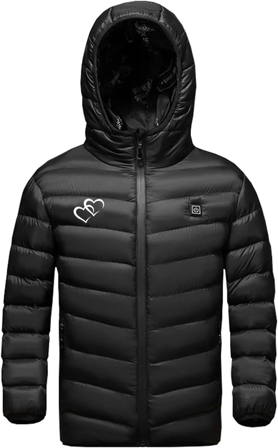 Boys Girls Winter Hooded Heated Jacket with 3 Heating Zones USB Charging Electric Hoodie Coats Kids Down Jackets