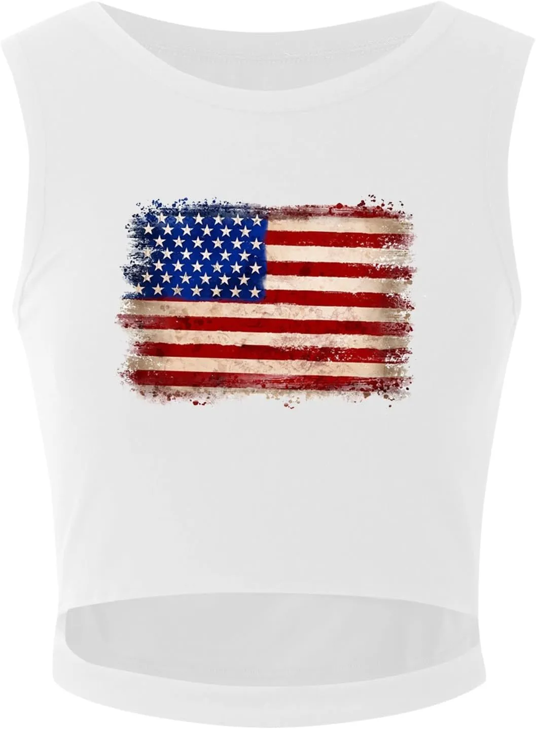 Camisole Tops for Women 2025 Up to Date Independence Days for Women Tank Tops High Neck Sexy Sleeveless Cutout Racer Back