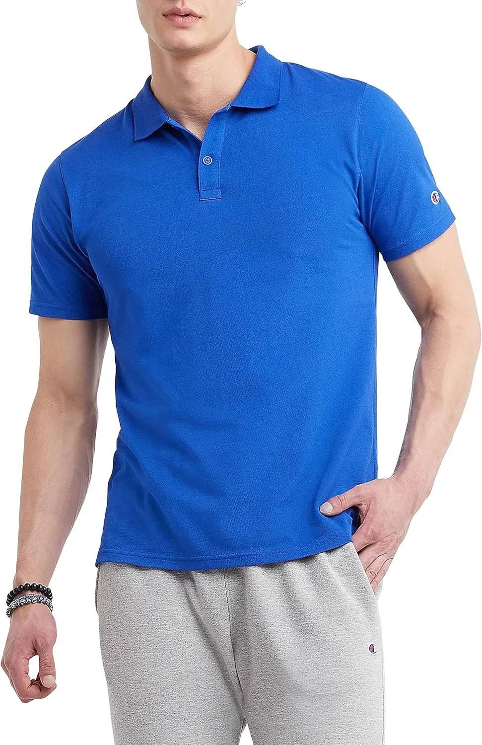 Champion Men's Polo T-Shirt, Moisture Wicking, Best Polo Shirt For Men, Short-Sleeve Tee