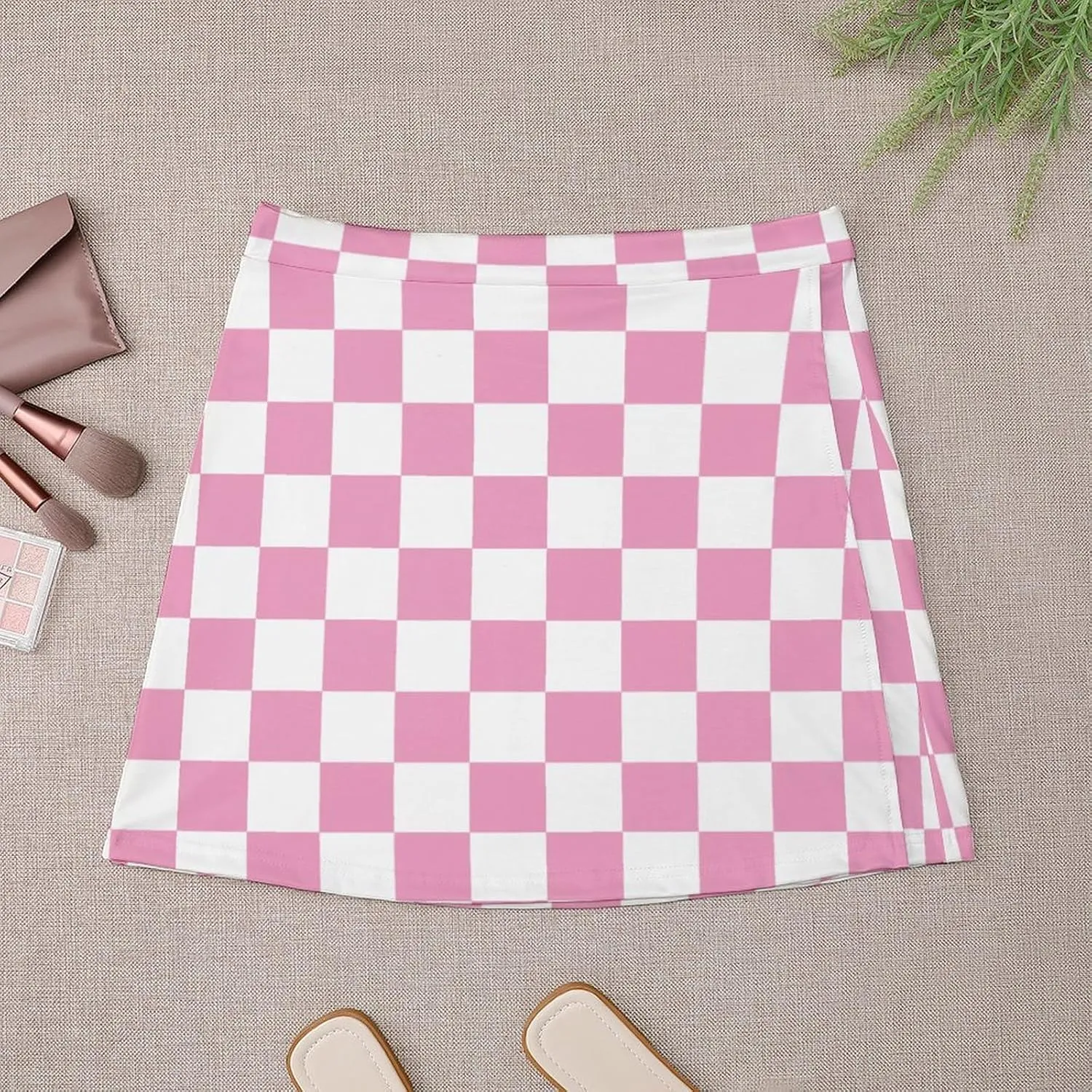 Checkerboard Retro Pattern Short Skirt Culottes Womens Athletic Skorts Skirts Active Skort Miniskirt Sexy Skort