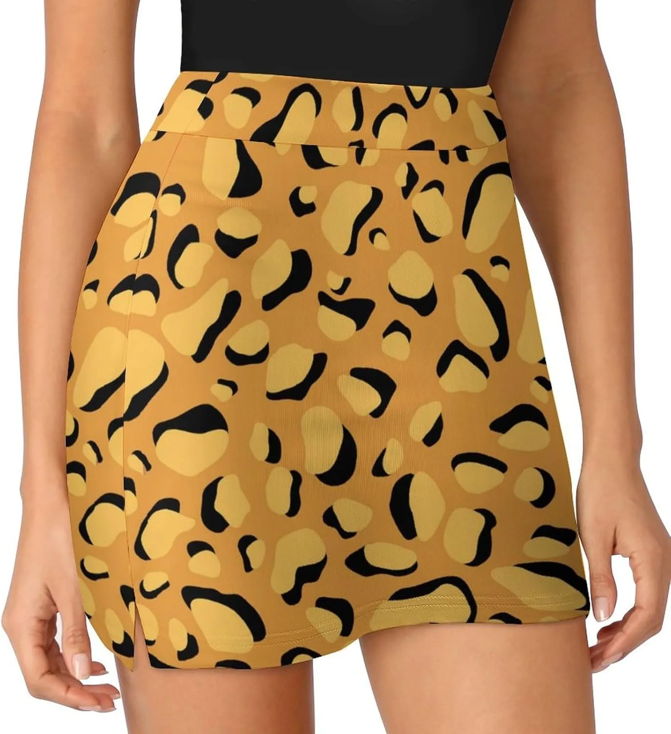 Cheese Short Skirt Women Inner Shorts Skirts High Waisted Stretchy Skorts Athletic Pockets A-line Outdoor