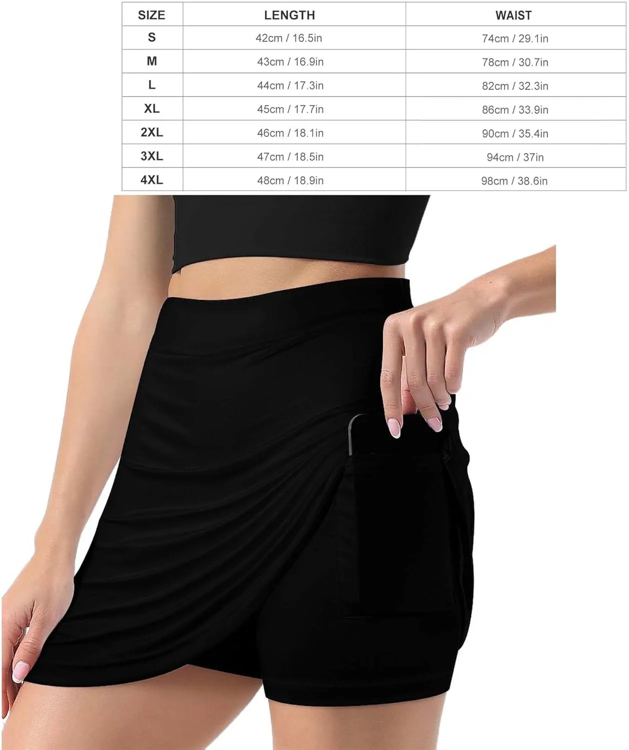 Cheese Short Skirt Women Inner Shorts Skirts High Waisted Stretchy Skorts Athletic Pockets A-line Outdoor