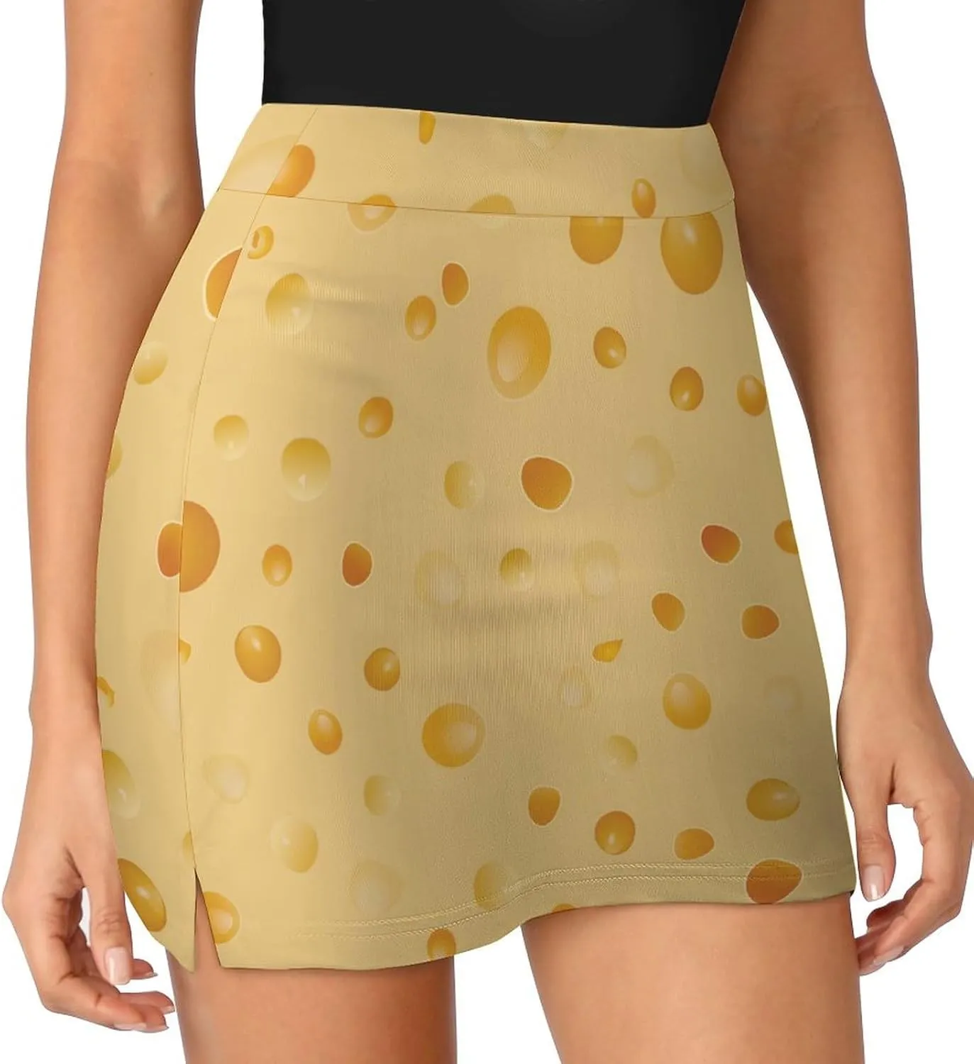 Cheese Short Skirt Women Inner Shorts Skirts High Waisted Stretchy Skorts Athletic Pockets A-line Outdoor