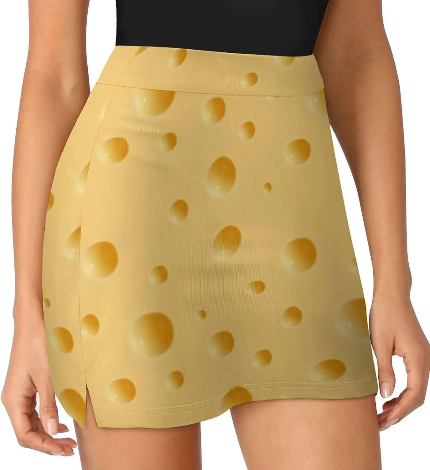 Cheese Short Skirt Women Inner Shorts Skirts High Waisted Stretchy Skorts Athletic Pockets A-line Outdoor
