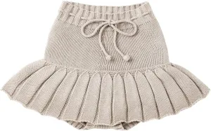 Children Girls Knitted Culottes Toddler Kids Skorts High Waist Mini Skater Skirt with Shorts