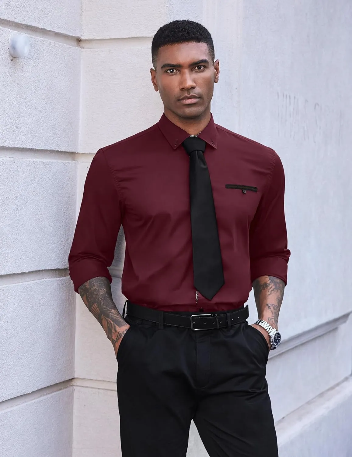 COOFANDY Mens Dress Shirt Long Sleeve Casual Button Down Paisley Shirts Party Wedding Dress Shirt