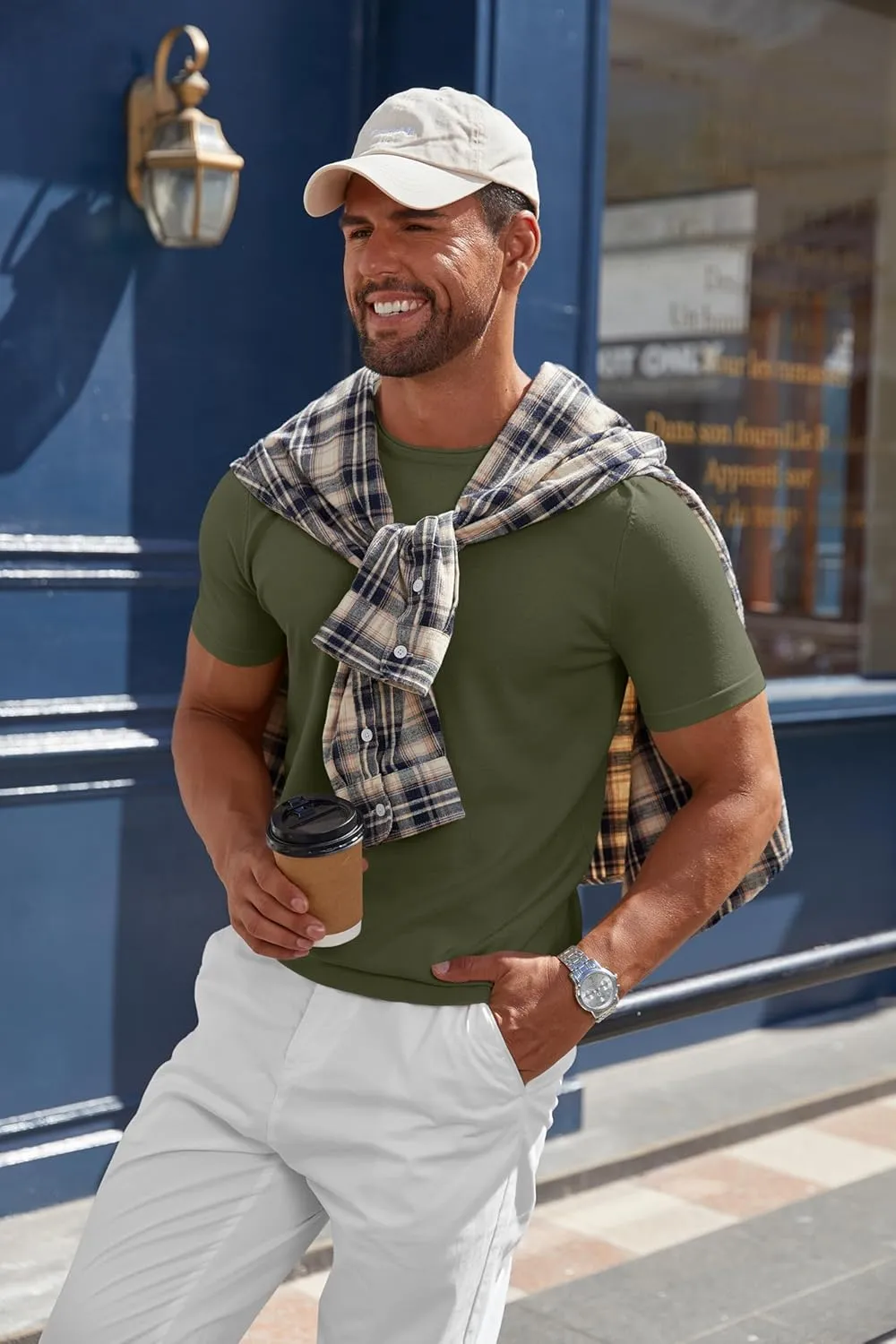 COOFANDY Mens Knit T-Shirts Casual Crewneck Short Sleeve Shirts Summer Tops Basic Pullover Tees