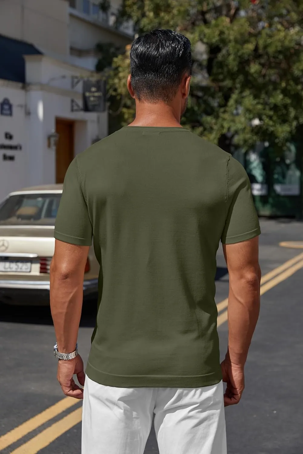 COOFANDY Mens Knit T-Shirts Casual Crewneck Short Sleeve Shirts Summer Tops Basic Pullover Tees