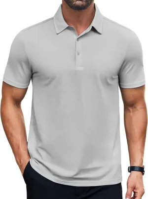 COOFANDY Men's Polo Shirts Short Sleeve Slim Fit Casual Solid Basic Golf Shirt Collared T-Shirt