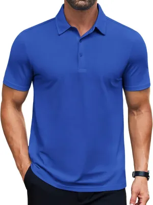 COOFANDY Men's Polo Shirts Short Sleeve Slim Fit Casual Solid Basic Golf Shirt Collared T-Shirt