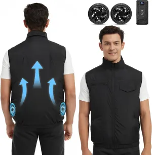 Cooling Vest for Men Women with 20000mAh Battery, 2pcs Fan 18V Electric Air Conditioned Vest for Hot Weather Outdoor