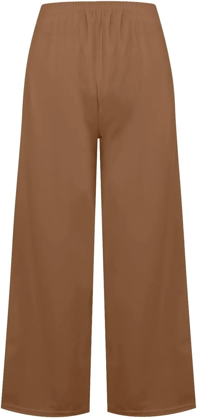 Culottes for Women Summer Dress Pants 2024 Work High Waist Business Casual Wide Leg Long Palazzo Pants Regular Size