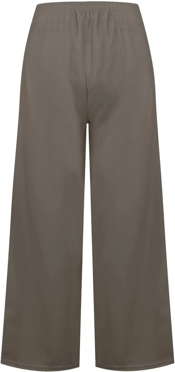 Culottes for Women Summer Dress Pants 2024 Work High Waist Business Casual Wide Leg Long Palazzo Pants Regular Size