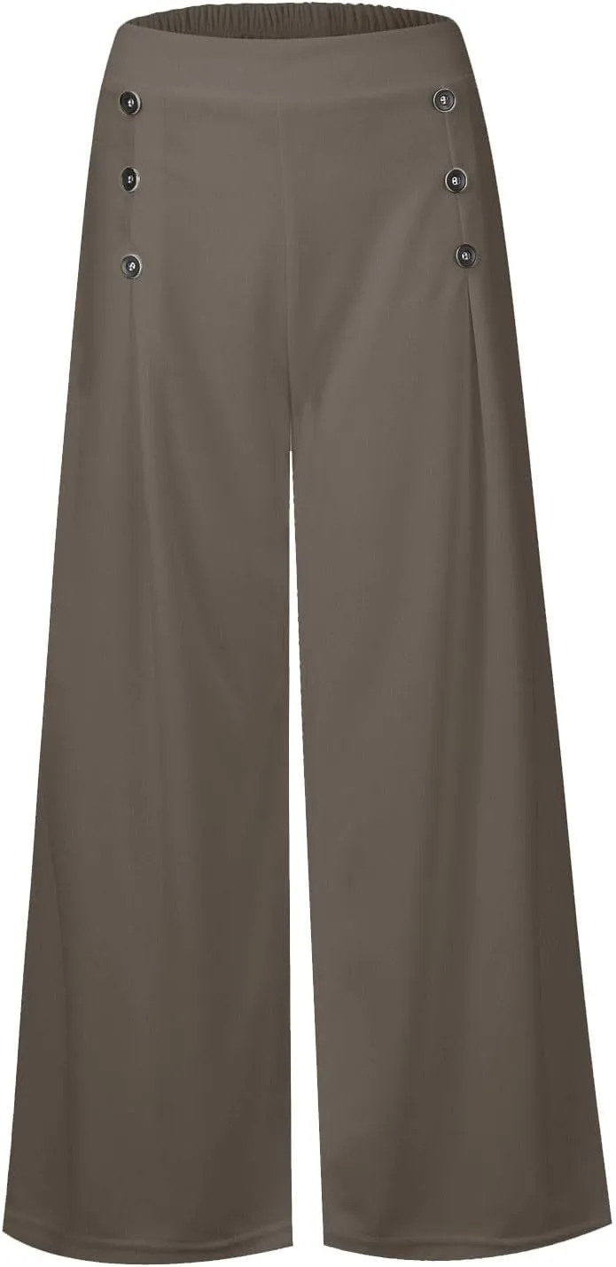 Culottes for Women Summer Dress Pants 2024 Work High Waist Business Casual Wide Leg Long Palazzo Pants Regular Size