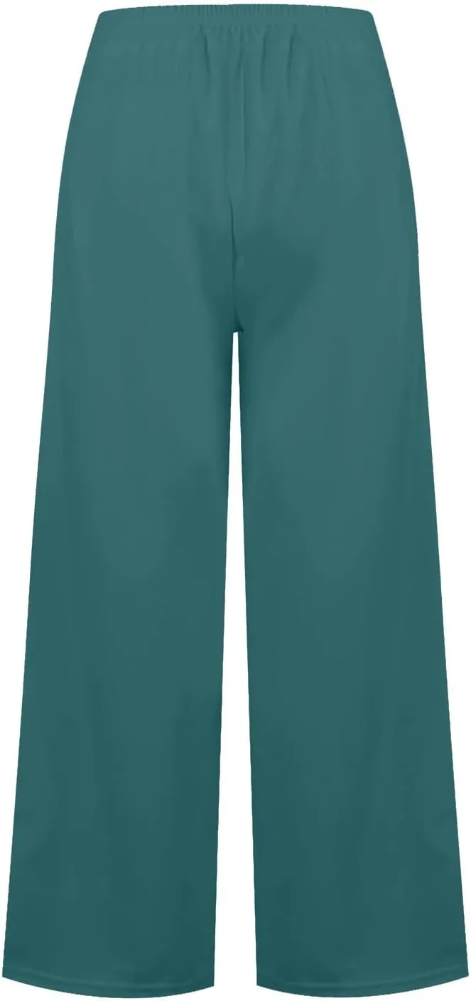 Culottes for Women Summer Dress Pants 2024 Work High Waist Business Casual Wide Leg Long Palazzo Pants Regular Size