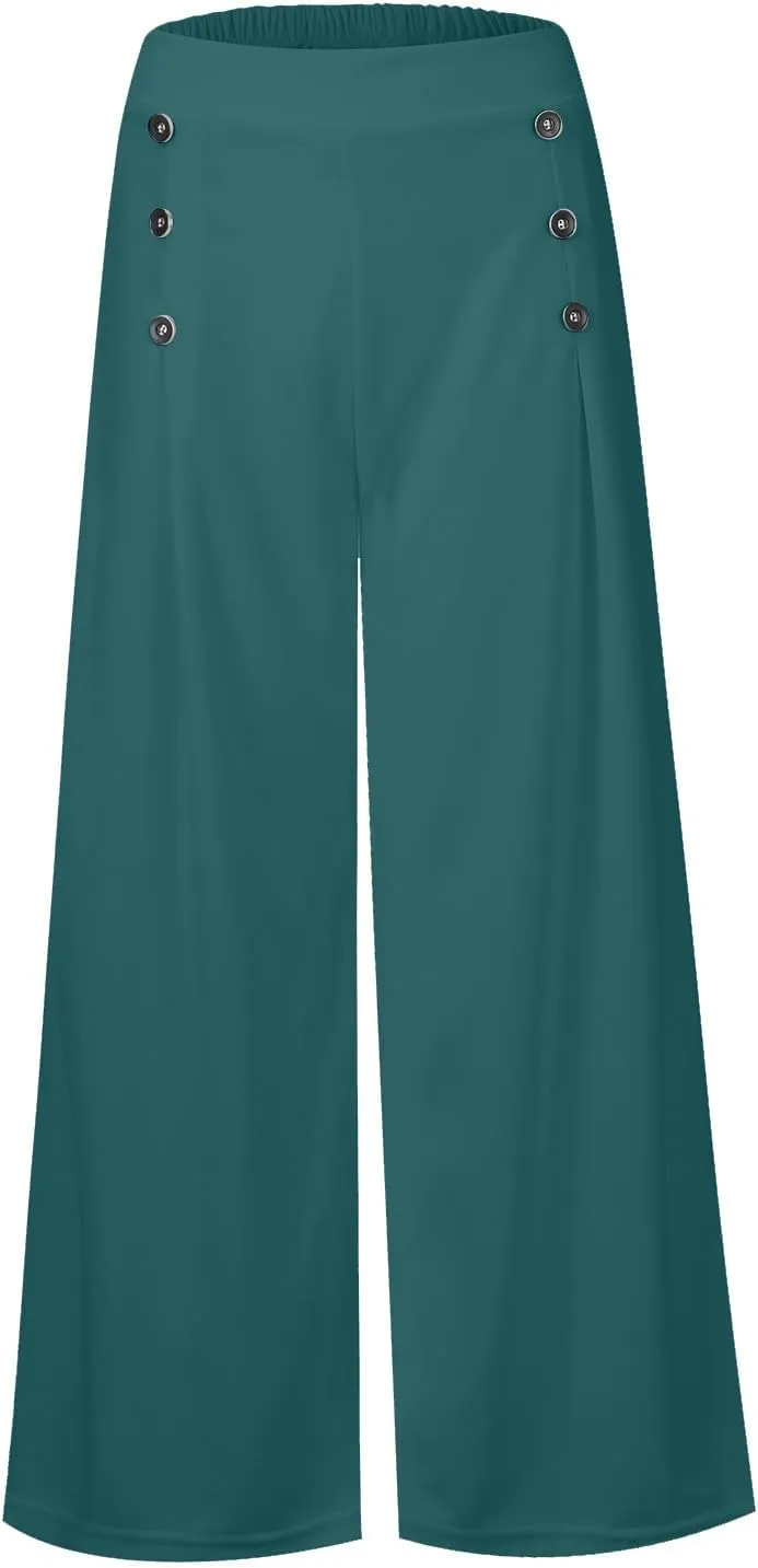 Culottes for Women Summer Dress Pants 2024 Work High Waist Business Casual Wide Leg Long Palazzo Pants Regular Size