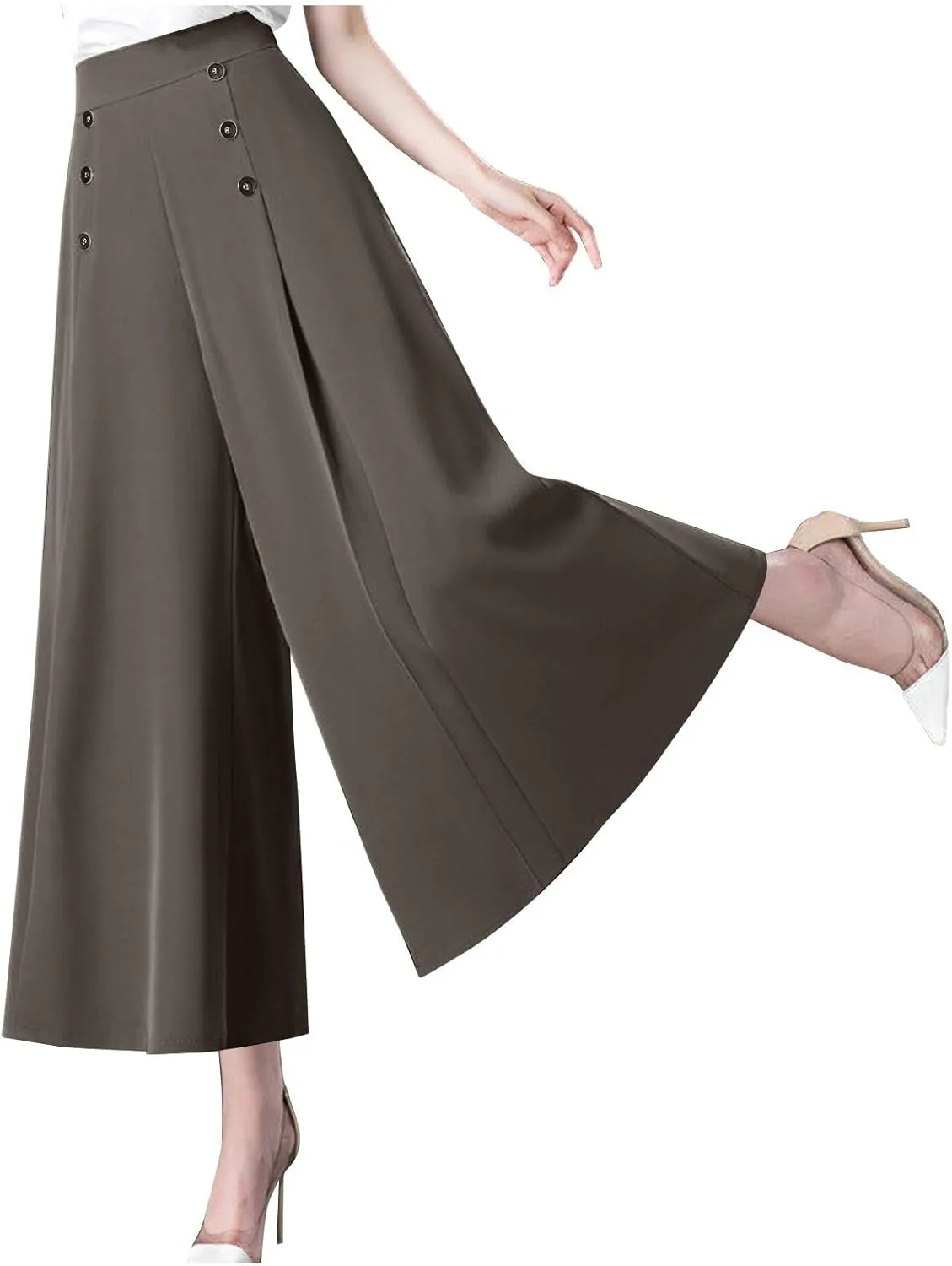 Culottes for Women Summer Dress Pants 2024 Work High Waist Business Casual Wide Leg Long Palazzo Pants Regular Size