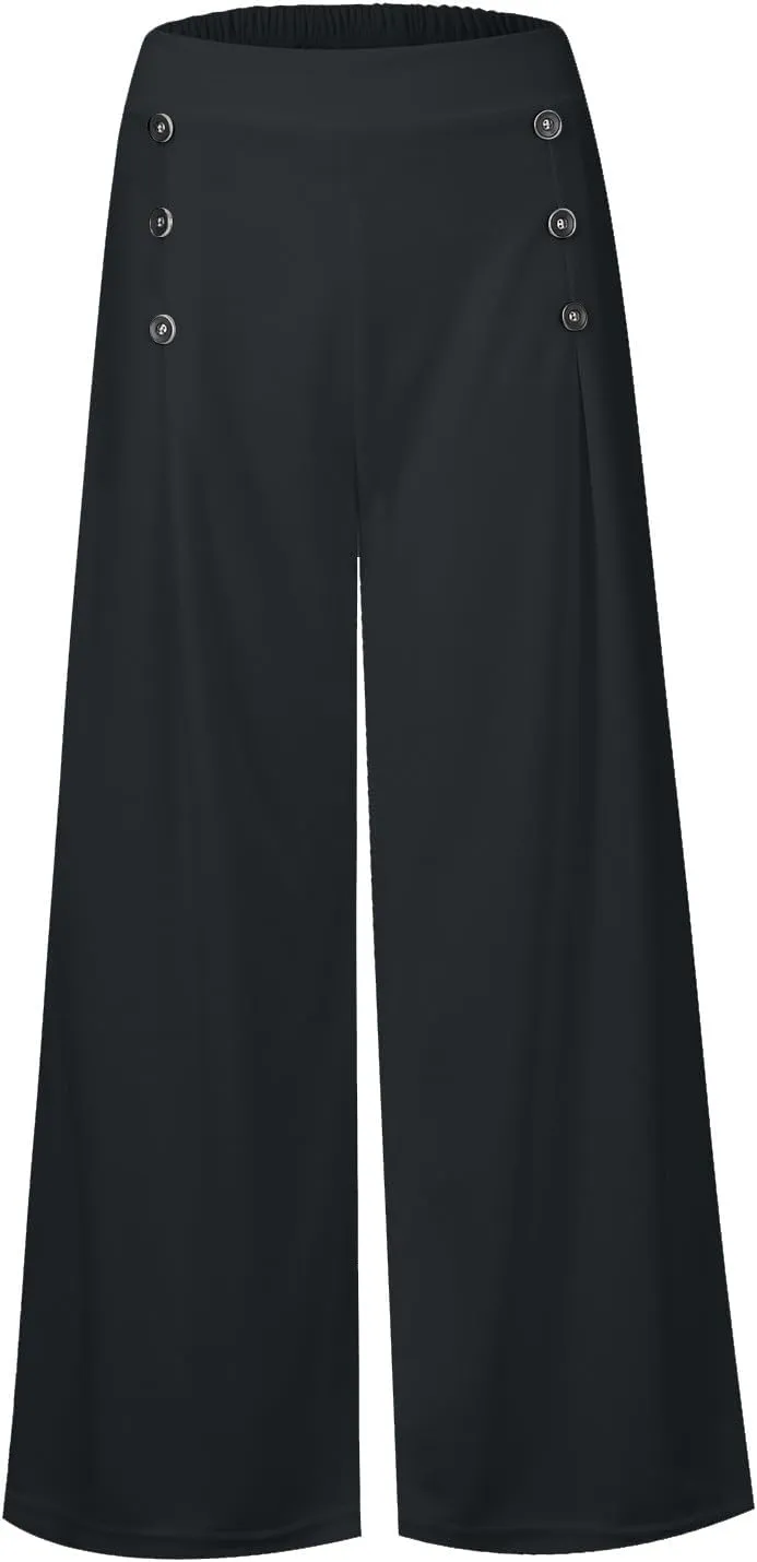 Culottes for Women Summer Dress Pants 2024 Work High Waist Business Casual Wide Leg Long Palazzo Pants Regular Size