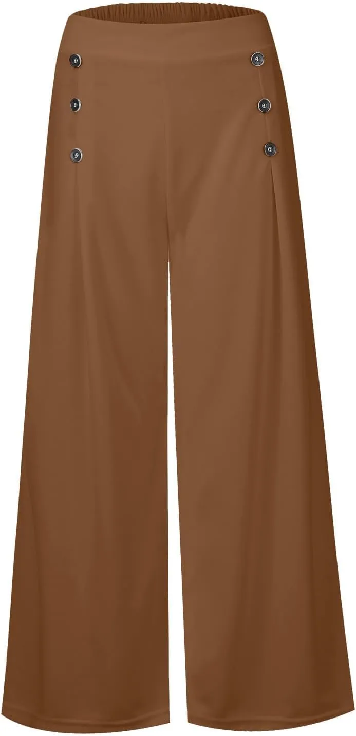 Culottes for Women Summer Dress Pants 2024 Work High Waist Business Casual Wide Leg Long Palazzo Pants Regular Size