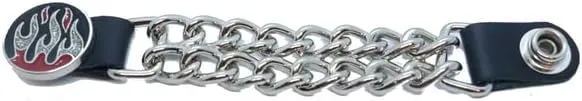Daniel Smart Motorcycle Vest Extender - Silver Double Chain Biker Vest Extender with Butterfly Design & Snap Button 1-PCS