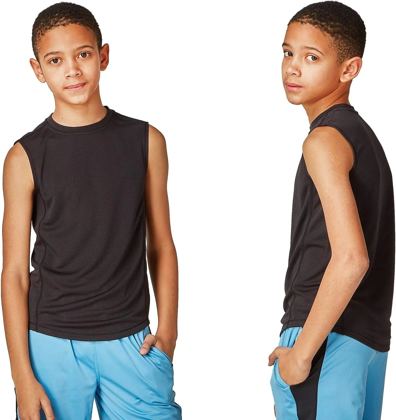 DEVOPS 2 Pack Boys Cool Dry-Fit Workout Tank Top Sleeveless