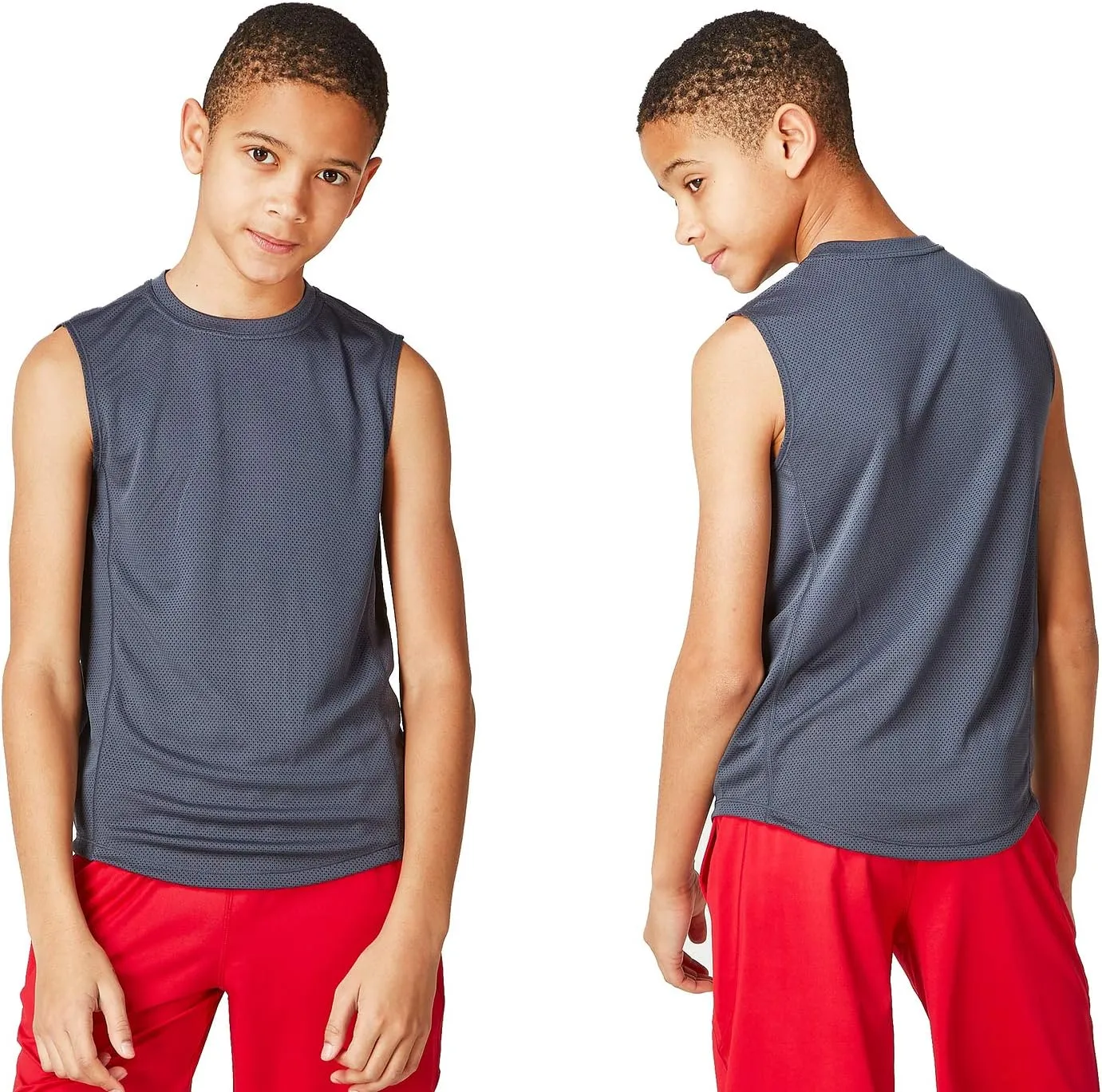 DEVOPS 2 Pack Boys Cool Dry-Fit Workout Tank Top Sleeveless