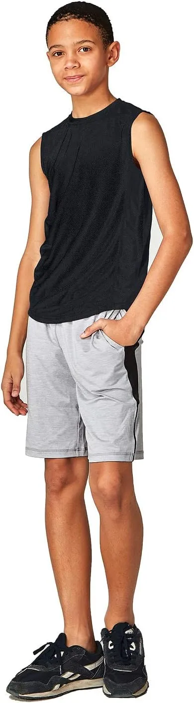 DEVOPS 2 Pack Boys Cool Dry-Fit Workout Tank Top Sleeveless