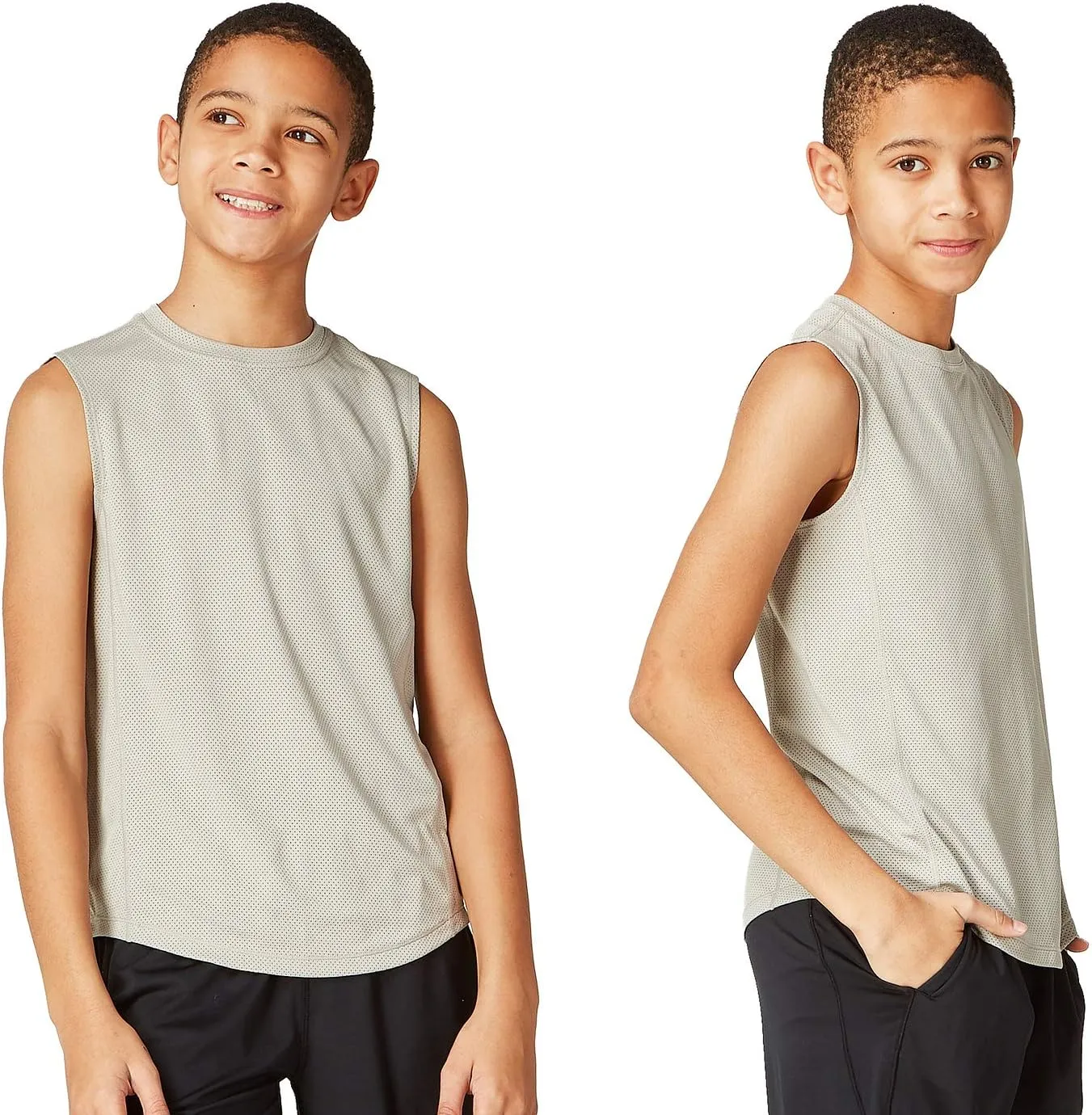 DEVOPS 2 Pack Boys Cool Dry-Fit Workout Tank Top Sleeveless