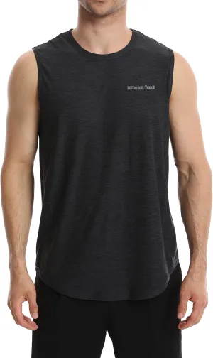 Different Touch Mens Active Gym Workout Sleeveless Shirt Quick Dry Crew Neck Muscle Tank Top