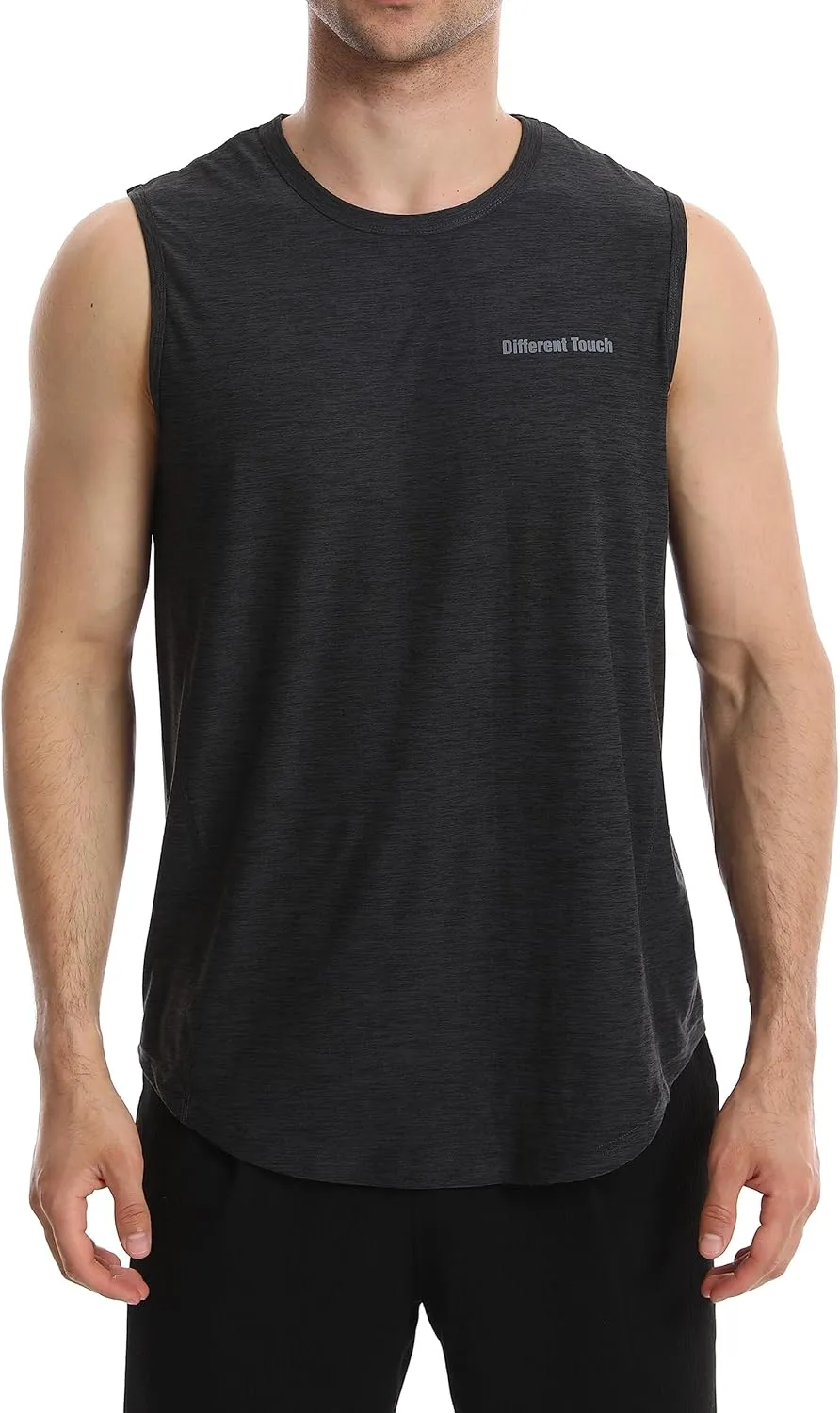 Different Touch Mens Active Gym Workout Sleeveless Shirt Quick Dry Crew Neck Muscle Tank Top
