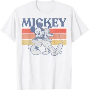Disney Mickey And Friends Mickey And Pluto Retro Line T-Shirt