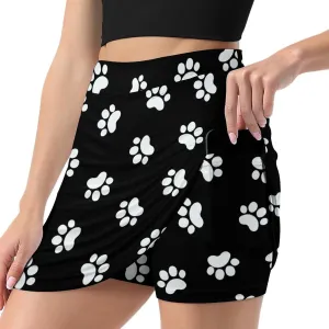 Dog Cat Animal Paws Short Skirt Women Shorts Skorts Tenis Skirt High Waisted Stretchy Skorts Athletic Pockets